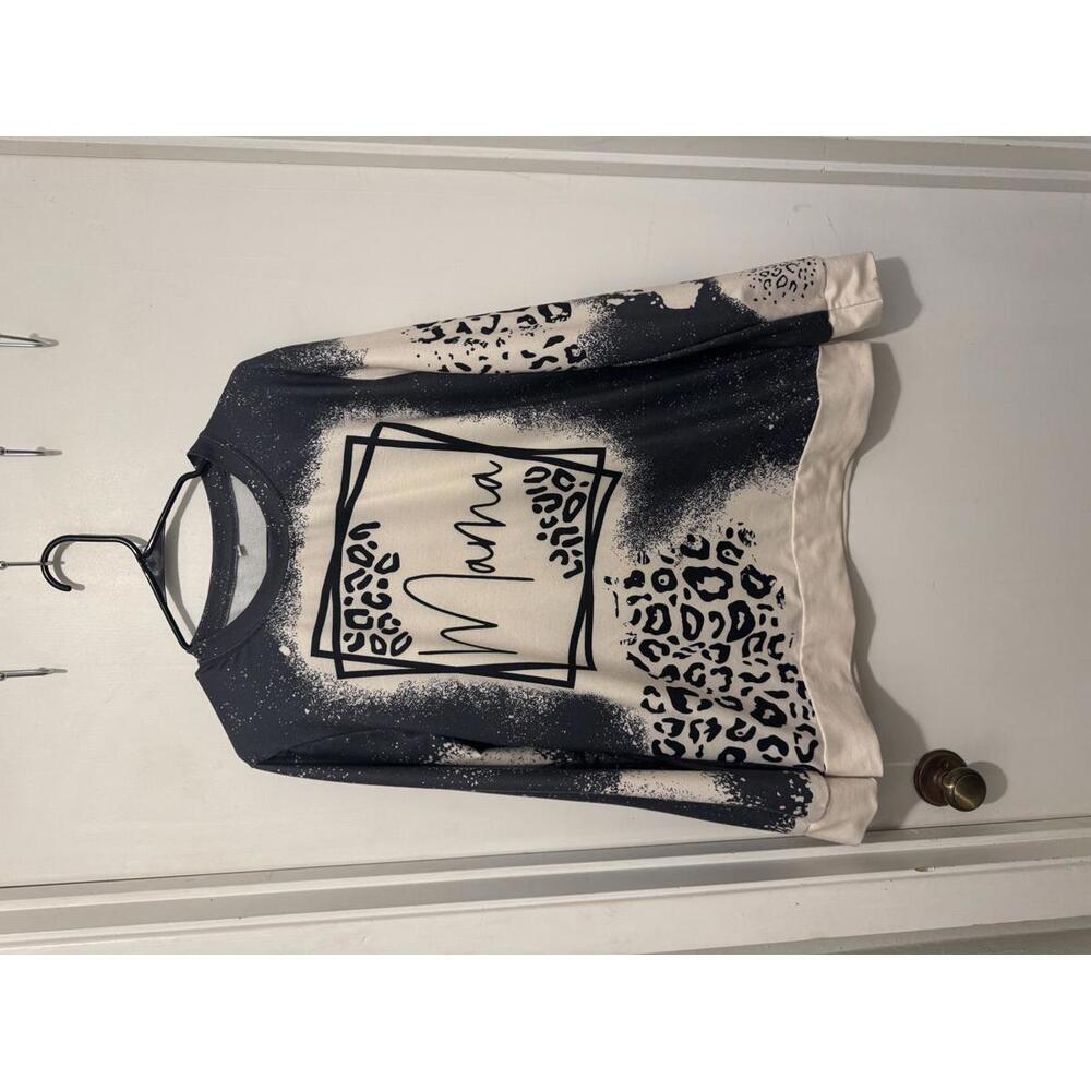 Mama Leopard Print Sweatshirt Women's Size Large